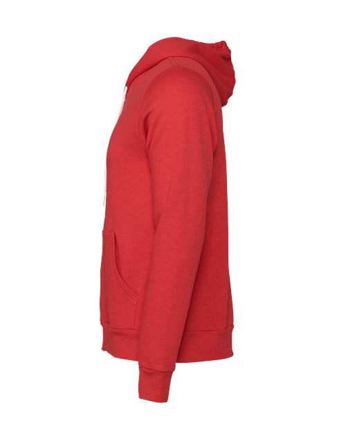 Bella + Canvas 3739 Unisex Poly-Cotton Fleece Full-Zip Hooded Sweatshirt #color_HEATHER RED