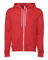 Bella + Canvas 3739 Unisex Poly-Cotton Fleece Full-Zip Hooded Sweatshirt #color_HEATHER RED