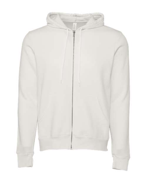 Bella + Canvas 3739 Unisex Poly-Cotton Fleece Full-Zip Hooded Sweatshirt #color_VINTAGE WHITE