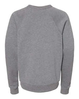 Bella + Canvas 3901Y Youth Sponge Fleece Raglan Sweatshirt #color_DEEP HEATHER