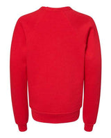 Bella + Canvas 3901Y Youth Sponge Fleece Raglan Sweatshirt #color_RED