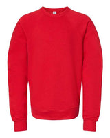 Bella + Canvas 3901Y Youth Sponge Fleece Raglan Sweatshirt #color_RED