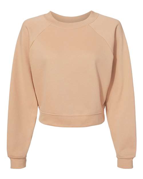 Bella + Canvas B7505 FWD Fashion Ladies' Raglan Pullover Fleece #color_HEATHR SAND DUNE