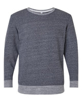 LAT 6965 Adult Harborside Melange French Terry Crewneck with Elbow Patches #color_NAVY MELANGE