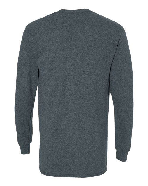 Gildan G540 Adult Heavy Cotton Long-Sleeve T-Shirt #color_DARK HEATHER