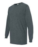 Gildan G540 Adult Heavy Cotton Long-Sleeve T-Shirt #color_DARK HEATHER