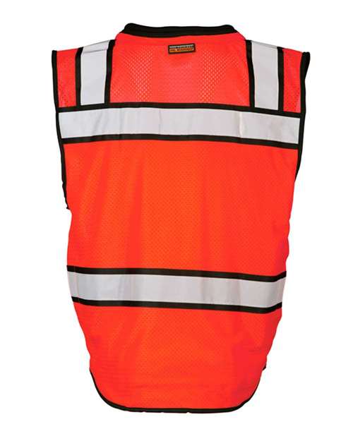 Kishigo S5004-5005 High-Performance Surveyors Vest #color_Fluorescent Red (S5704)