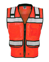 Kishigo S5004-5005 High-Performance Surveyors Vest #color_Fluorescent Red (S5704)