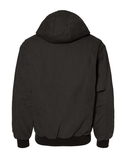 Dri Duck 5034 Men's Laramie Canvas Hooded Jacket #color_BLACK