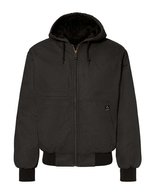 Dri Duck 5034 Men's Laramie Canvas Hooded Jacket #color_BLACK