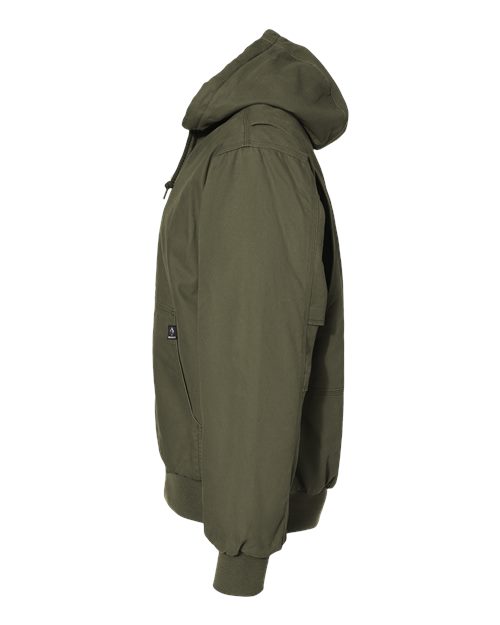 Dri Duck 5034 Men's Laramie Canvas Hooded Jacket #color_OLIVE