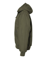 Dri Duck 5034 Men's Laramie Canvas Hooded Jacket #color_OLIVE