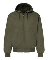 Dri Duck 5034 Men's Laramie Canvas Hooded Jacket #color_OLIVE