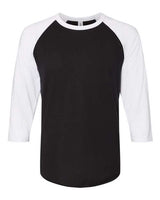 Jerzees 560RR Unisex Premium Blend Ring-Spun 3/4 Sleeve Raglan T-Shirt #color_BLACK INK/ WHITE