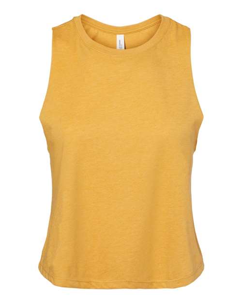 Bella + Canvas 6682 Ladies' Racerback Cropped Tank #color_HEATHER MUSTARD
