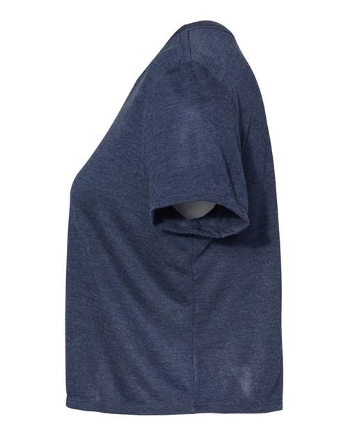 Bella + Canvas B8882 Ladies' Flowy Cropped T-Shirt #color_HEATHER NAVY