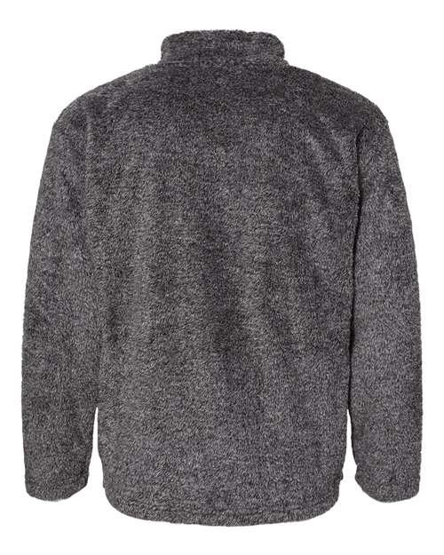 J America JA8464 Unisex Boundary Shag Quarter Zip #color_BLACK