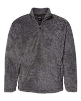 J America JA8464 Unisex Boundary Shag Quarter Zip #color_BLACK