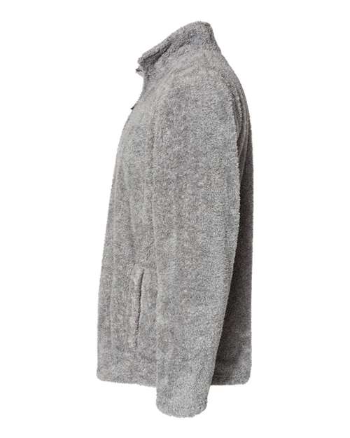 J America JA8464 Unisex Boundary Shag Quarter Zip #color_GREY