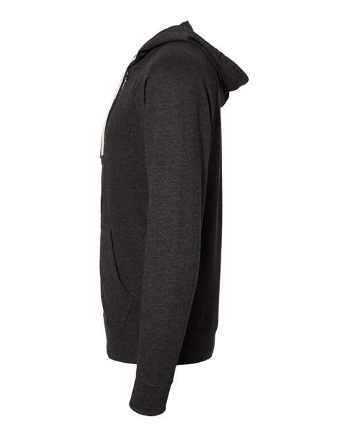 Independent Trading Co. SS1000Z Icon Lightweight Loopback Terry Full-Zip Hooded Sweatshirt #color_Charcoal Heather