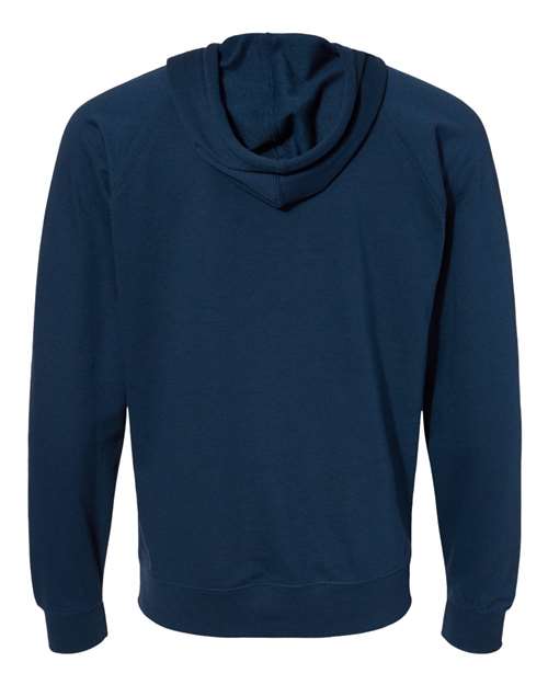 Independent Trading Co. SS1000Z Icon Lightweight Loopback Terry Full-Zip Hooded Sweatshirt #color_Indigo