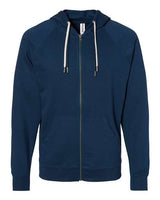 Independent Trading Co. SS1000Z Icon Lightweight Loopback Terry Full-Zip Hooded Sweatshirt #color_Indigo