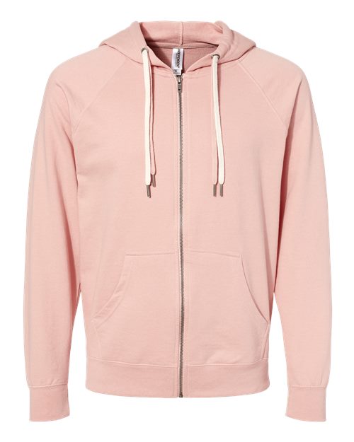 Independent Trading Co. SS1000Z Icon Lightweight Loopback Terry Full-Zip Hooded Sweatshirt #color_Rose