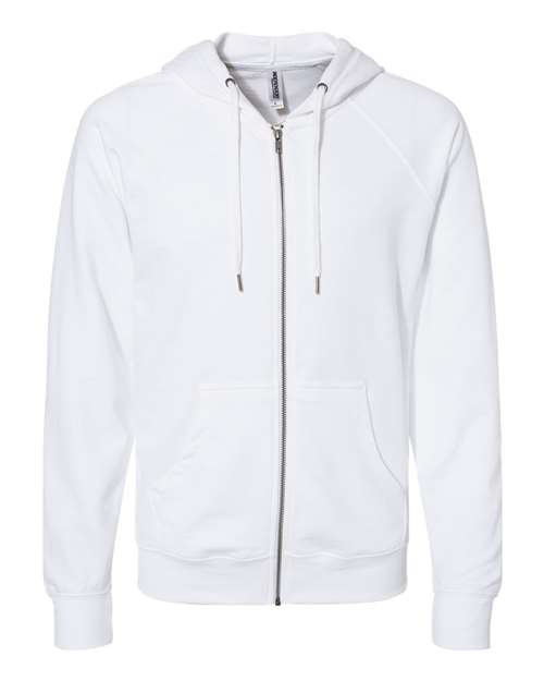 Independent Trading Co. SS1000Z Icon Lightweight Loopback Terry Full-Zip Hooded Sweatshirt #color_White