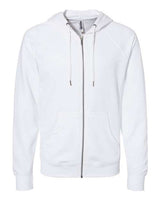 Independent Trading Co. SS1000Z Icon Lightweight Loopback Terry Full-Zip Hooded Sweatshirt #color_White