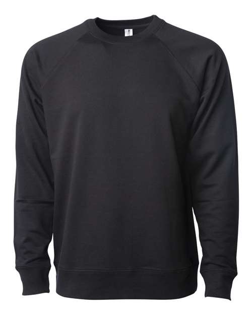 Independent Trading Co. SS1000C Icon Lightweight Loopback Terry Crewneck Sweatshirt #color_Black
