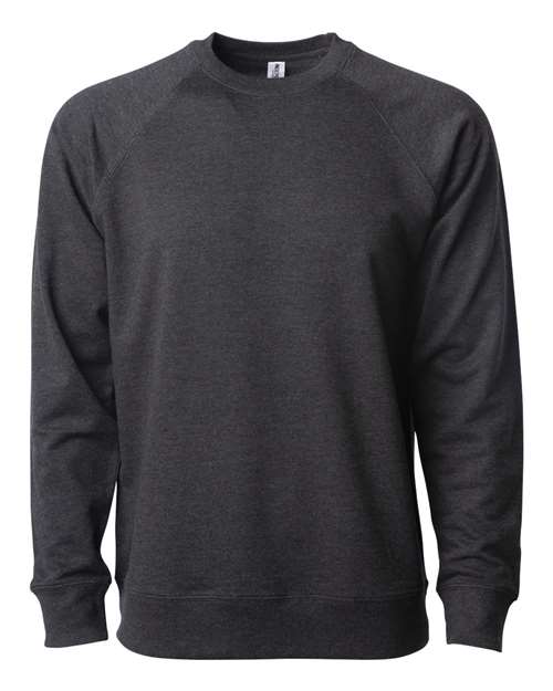 Independent Trading Co. SS1000C Icon Lightweight Loopback Terry Crewneck Sweatshirt #color_Charcoal Heather