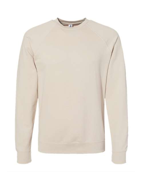 Independent Trading Co. SS1000C Icon Lightweight Loopback Terry Crewneck Sweatshirt #color_Sand