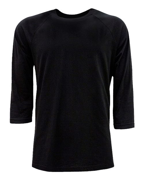 Next Level 6251 Unisex CVC 3/4 Sleeve Raglan Baseball T-Shirt #color_BLACK/ BLACK