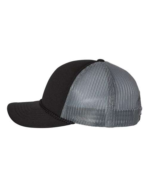 Richardson 213 Low Pro Foamie Trucker Cap #color_Black/ Charcoal/ Black
