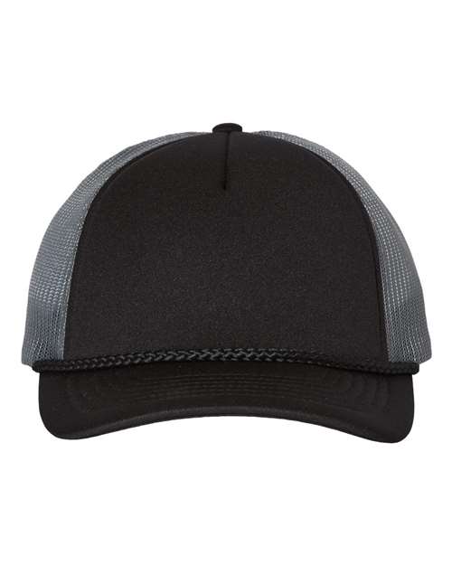 Richardson 213 Low Pro Foamie Trucker Cap #color_Black/ Charcoal/ Black