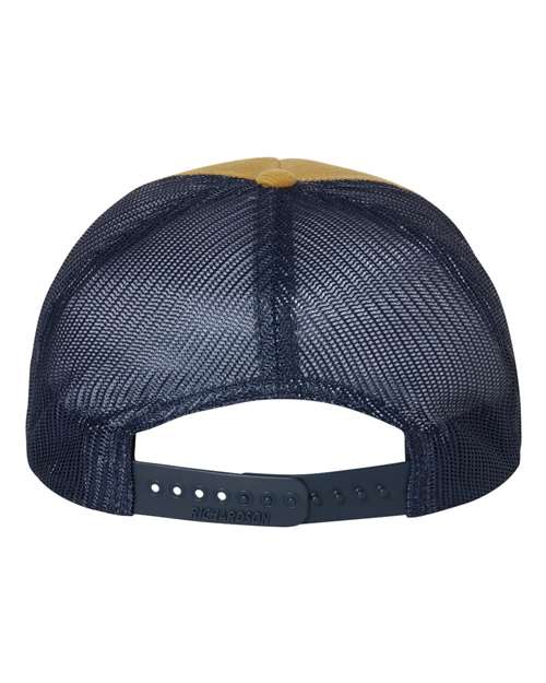 Richardson 930 Troutdale Corduroy Trucker Cap #color_Amber Gold/ Navy