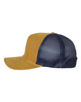Richardson 930 Troutdale Corduroy Trucker Cap #color_Amber Gold/ Navy