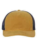 Richardson 930 Troutdale Corduroy Trucker Cap #color_Amber Gold/ Navy
