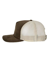 Richardson 930 Troutdale Corduroy Trucker Cap #color_Brown/ Sand