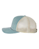 Richardson 930 Troutdale Corduroy Trucker Cap #color_Light Blue/ Sand