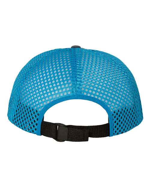 Richardson 935 Rogue Wide Set Mesh Cap #color_Charcoal/ Cyan