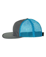 Richardson 935 Rogue Wide Set Mesh Cap #color_Charcoal/ Cyan