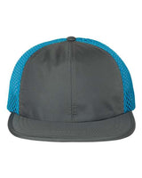 Richardson 935 Rogue Wide Set Mesh Cap #color_Charcoal/ Cyan