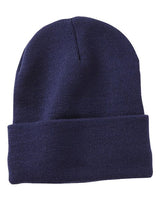 ""Sportsman SP12JL 12" Jersey Lined Cuffed Beanie" #color_Navy"