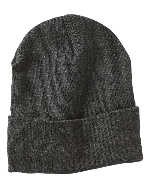 ""Sportsman SP12SL 12" Sherpa Lined Cuffed Beanie" #color_Heather Charcoal"