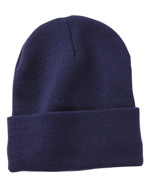 ""Sportsman SP12SL 12" Sherpa Lined Cuffed Beanie" #color_Navy"