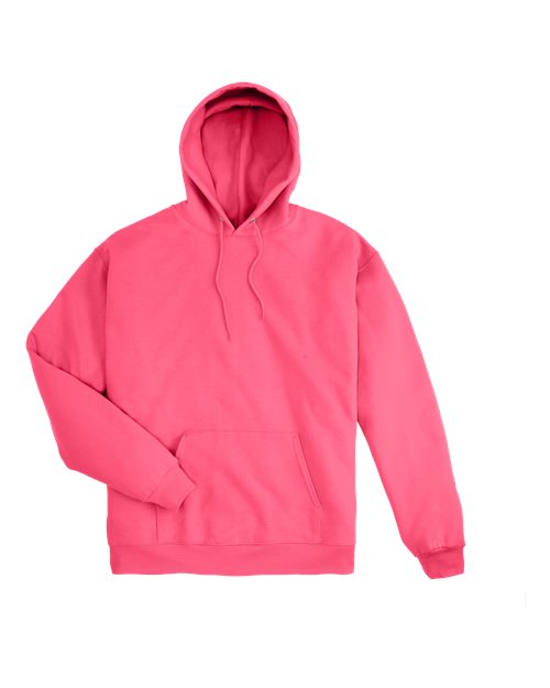 Hanes P170 Unisex Ecosmart 50/50 Pullover Hooded Sweatshirt #color_SAFETY PINK