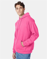 Hanes P170 Unisex Ecosmart 50/50 Pullover Hooded Sweatshirt #color_SAFETY PINK