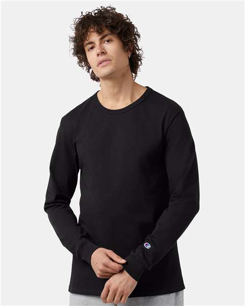 Champion T453 Unisex Heritage Long-Sleeve T-Shirt #color_BLACK