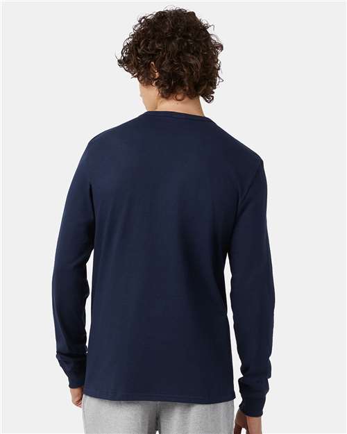 Champion T453 Unisex Heritage Long-Sleeve T-Shirt #color_NAVY